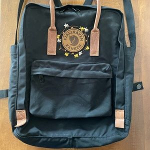 Fjallraven Kanken No. 2 Backpack - Black - Embroidered